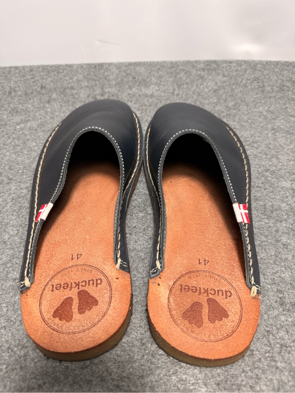 Duckfeet Blåvand Navy Leather Clogs EU 41 US Women 10 Men 8.5 - Picture 3 of 8